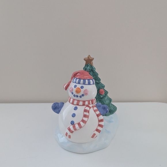 LOTUS CHRSITMAS SNOWMAN 1996 DECOR NAPKIN HOLDER - Picture 1 of 3